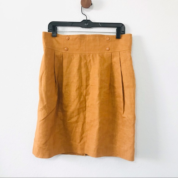 Lily Chao Couture Tan Linen Skirt 16 - Picture 2 of 9